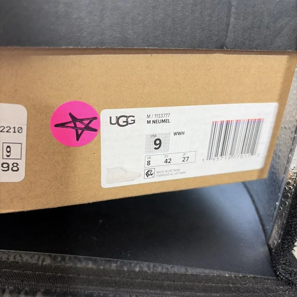 Ugg Neumel Leather White Mens Size 9 Winter Boots 1133777-WWH